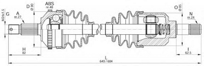 OPEN PARTS drs624300 -  Приводной вал